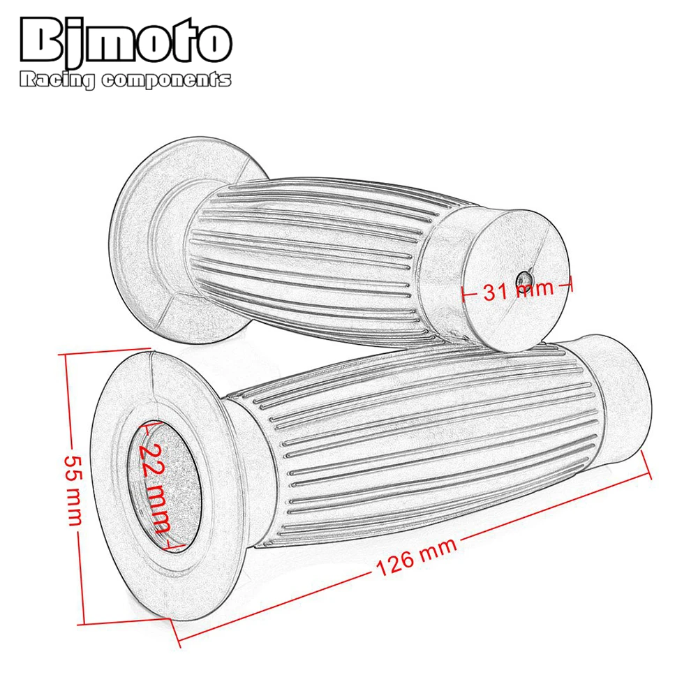 

BJMOTO Universal 7/8'' 22MM Rubber Motorcycle Handle Grips Racing Handlebar Grip for BMW Honda Kawasaki Yamaha Suzuki Ducati