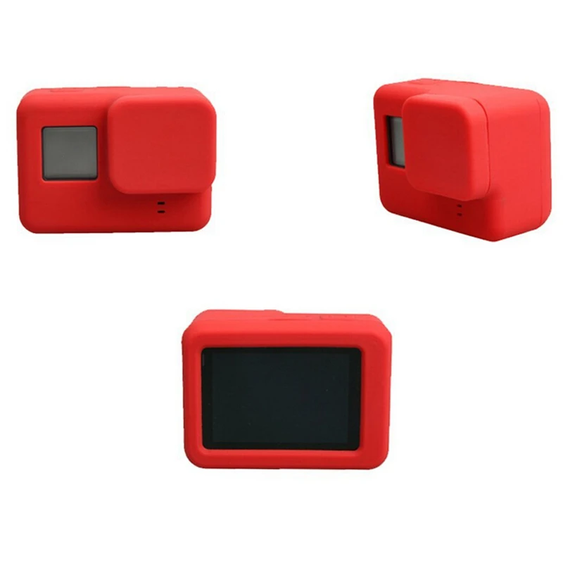 Аксессуары для Go Pro защитный силиконовый чехол экшн-камеры + крышка объектива