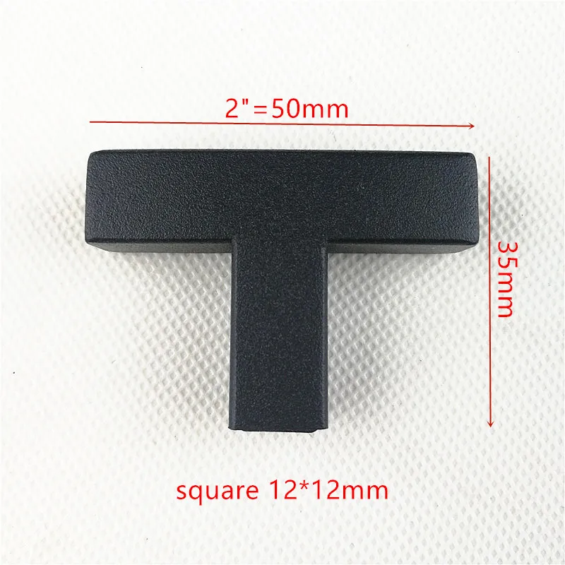 single hole 50mm Матовая черная квадратная ручка из нержавеющей стали Ручка для кухонной двери мебельный ящик "~ 24" - Цвет: single hole 50mm