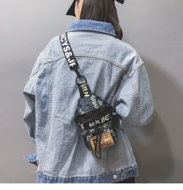 Оксфордские нагрудные сумки для женщин камуфляжная Хип-Хоп сумка через плечо модная мини-сумка на плечо для телефона мужские нагрудные сумки bolsa feminina