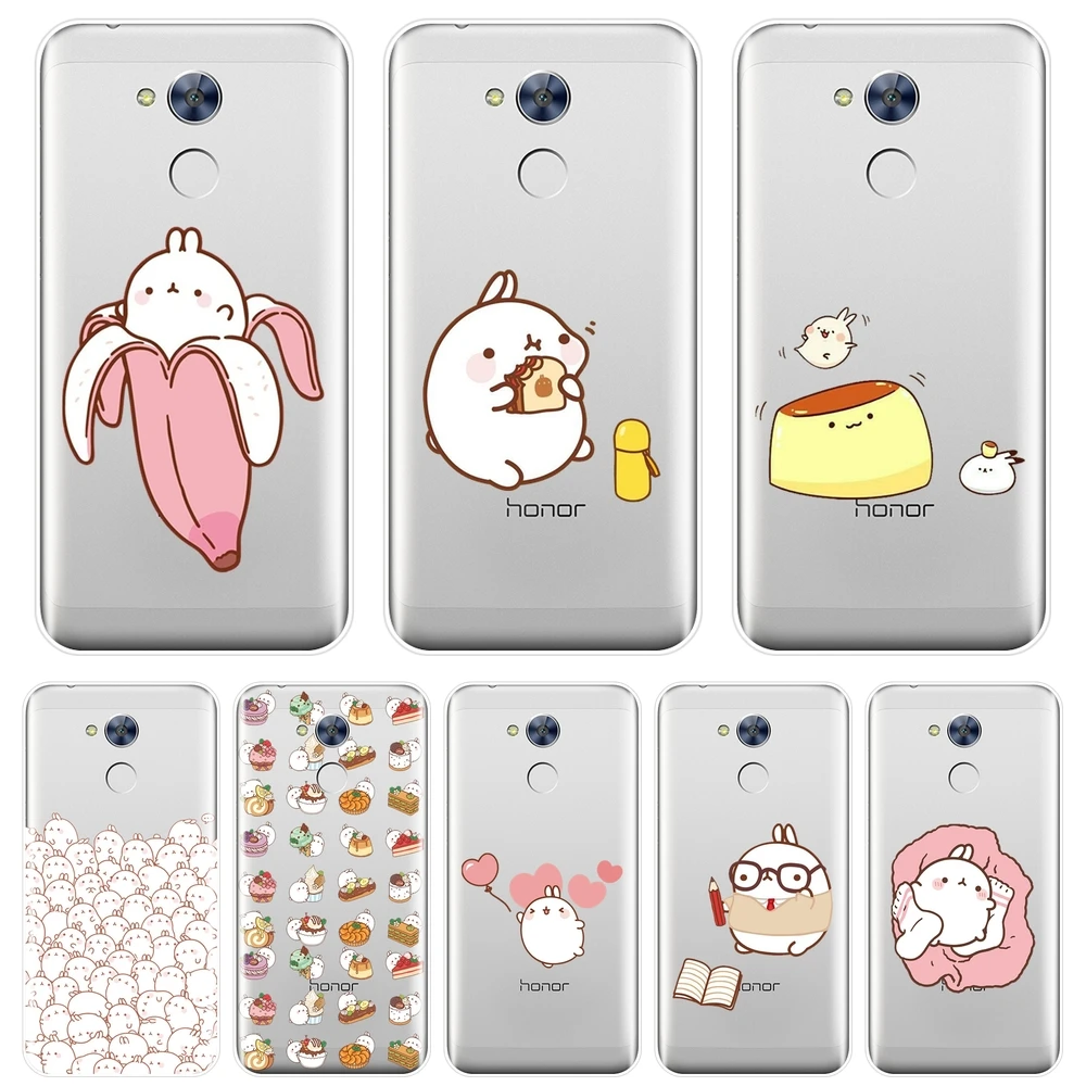 Чехол из ТПУ Kawaii с милым кроликом для Huawei Honor 4X 5A 5X 6 6X мягкий силиконовый чехол