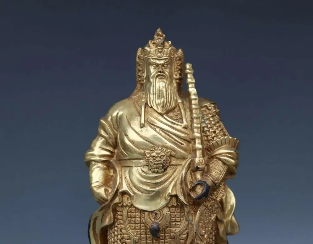 China Bronze Copper Warrior Qin Qiong Door Guardian God Buddha Statue | Дом и сад
