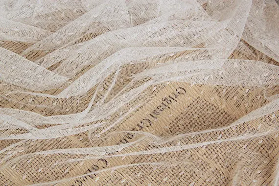 5 ярдов персиковая розовая Тюлевая ткань сетчатая в горошек | Дом и сад