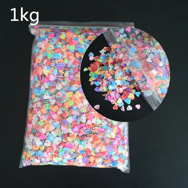 Love Heart-1kg 1 кг 100000 ПК 3D Полимерная глина крошечный Fimo игровое тесто с изображением клубники фруктов ломтики Smile, Love Heart ногти "сделай сам", художественные украшения сделай сам принадлежности - Цвет: Love Heart-1kg