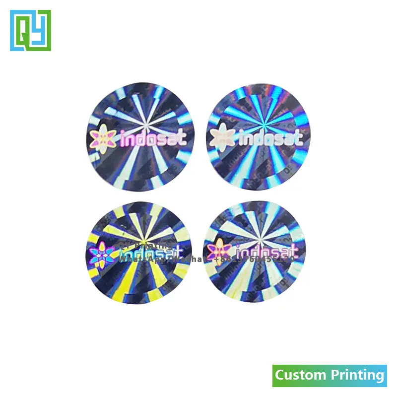 10000pcs 15x15mm Free Shipping Custom Printed Permanet Hologram Stickers Silver 3D Holographic Brand Mark Labels Security Seals