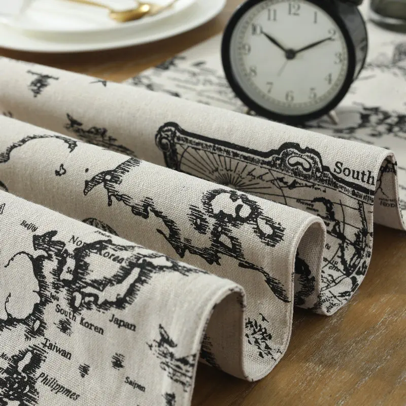 Оригинальность настольная дорожка географические Карты узор Классический