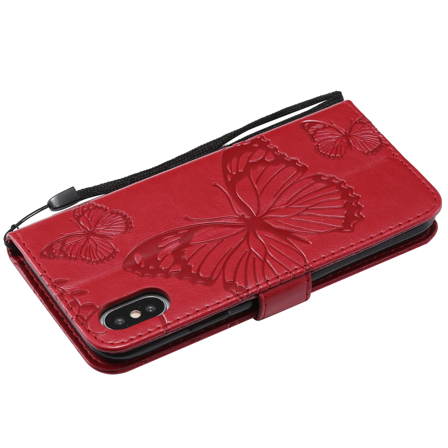 Чехол с бабочкой для iPhone 5 6 7 8 XS Max Plus X XR Стильный чехол книжка кошелек флип кожа