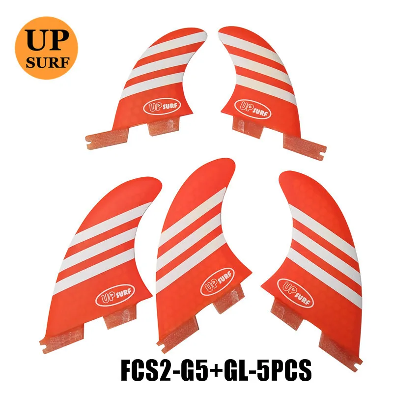 Surf FCS2 плавники G5 + GL размер оранжевый/синий сотовый плавник для серфинга FCS II три