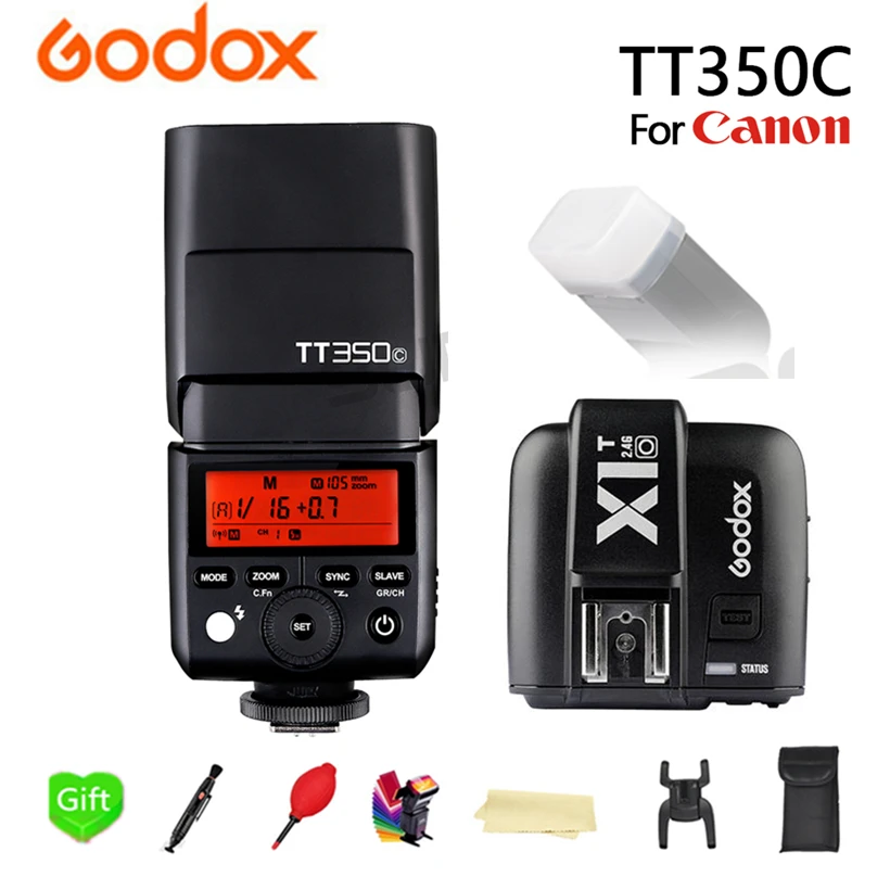 GODOX TT350C флэш TT350 C TTL фотокамер Speedlite HSS 2 4 г Беспроводной 1/8000s GN36 синхроконтакта