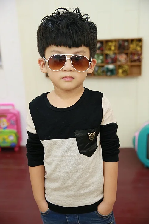 Футболка для мальчиков детские топы Детские футболки маленьких с длинным