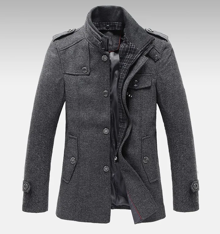 New Style Autumn and Winter Jackets For Men Splice Wool Jacket men's slim fit thickening outerwear Mens Coat Overcoat|jacket wedding|jacket