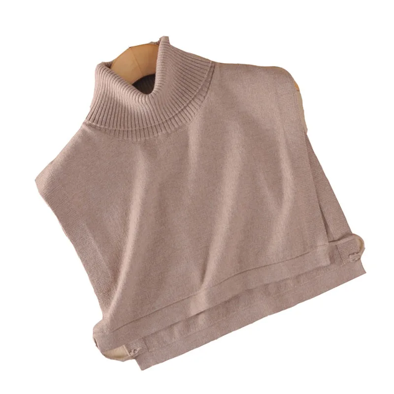 Women Autumn Winter Turtleneck Cashmere Blend Pullover Knitted Cape Ring Scarves Solid Color Warm All-Match Bufandas Stock Clear | Женская