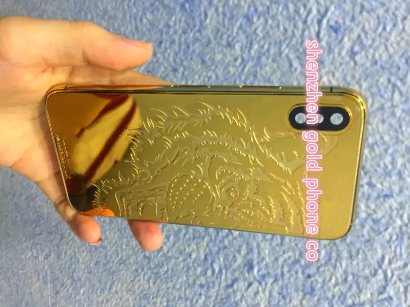 Для iphone X 8mu настоящий позолоченный корпус с металлической рамкой Замена двери батареи полный комплект с Львом леопардовым дизайном