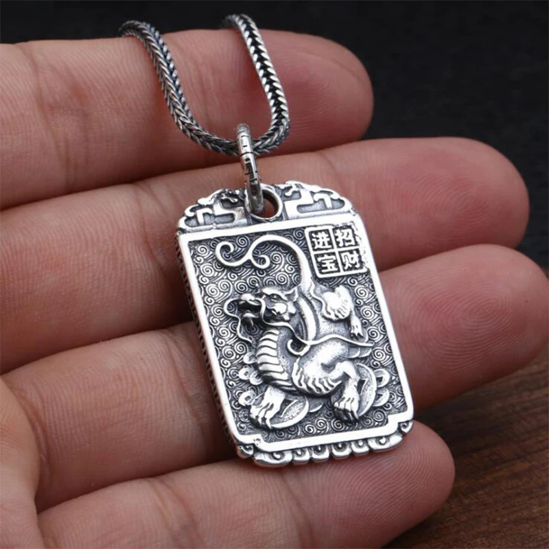 2019 подвеска на удачу с драконом из 100% настоящего серебра 925 пробы для мужчин и