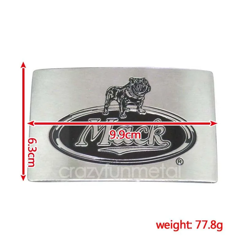

Rectangle Mack Bulldog Belt Buckle