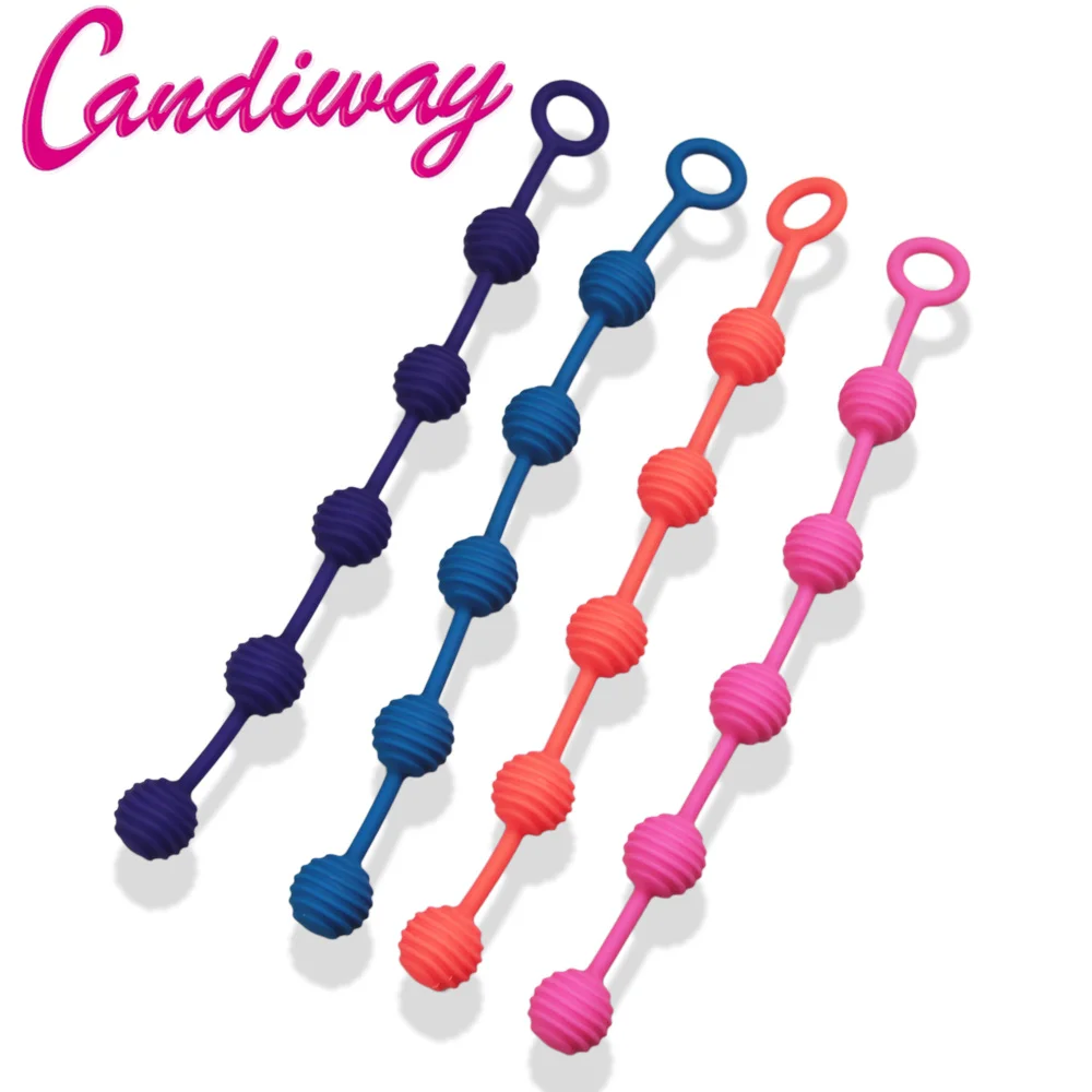 Candiway 28 см анальные шарики цепочка точки G из бисера Анальная пробка Анальные