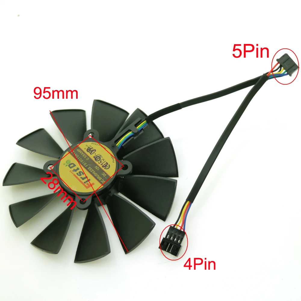 FD9015U12S FD10015H12S 12 В 0 55a 95 мм 28*28*28 VGA вентилятор для ASUS графическая карта охлаждения|vga