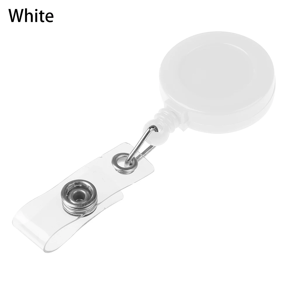 2pcs StyleB-White 1/2 шт., унисекс, выдвижная катушка, тяга, брелок, ID значок, ремешок, имя, бирка, брелок, держатель для карт, зажим для ремня, прочное кольцо для ключей, сумка, цепь, зажим - Цвет: 2pcs StyleB-White