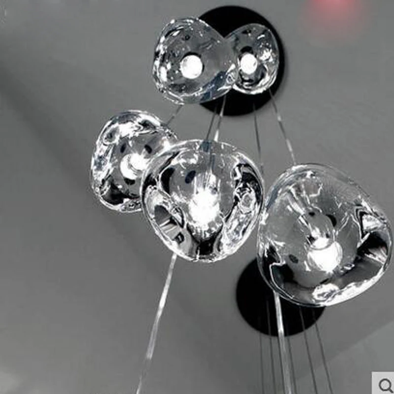 Restaurant chandelier modern minimalist living room lamp staircase double lobby glass creative personality | Лампы и освещение