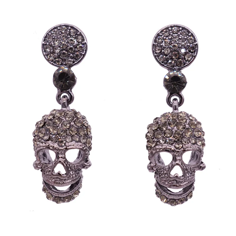 2017 Новый Хэллоуин стимпанк черные длинные готические Висячие сережки гвоздики