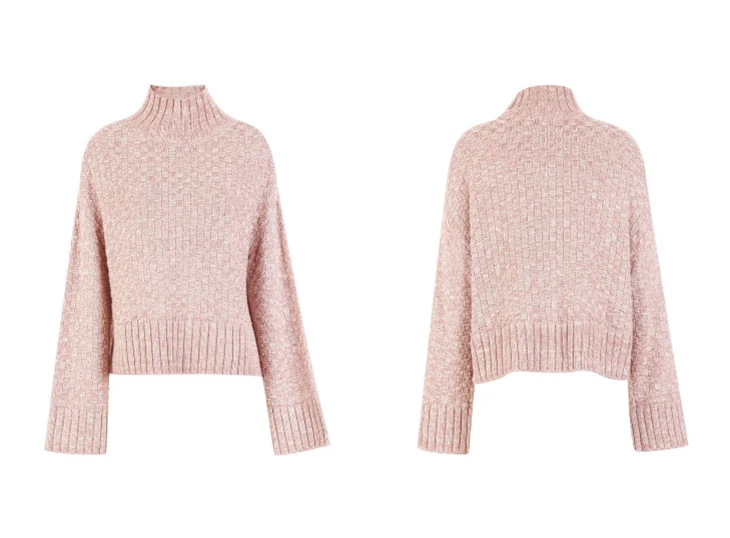 ONLY Women's Loose Fit Check Pattern High-necked Pullover |118313561