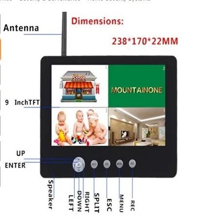 SmartYIBA 9 &quotTFT lcd 4CH Беспроводная CCTV камера видеонаблюдения DVR комплекты