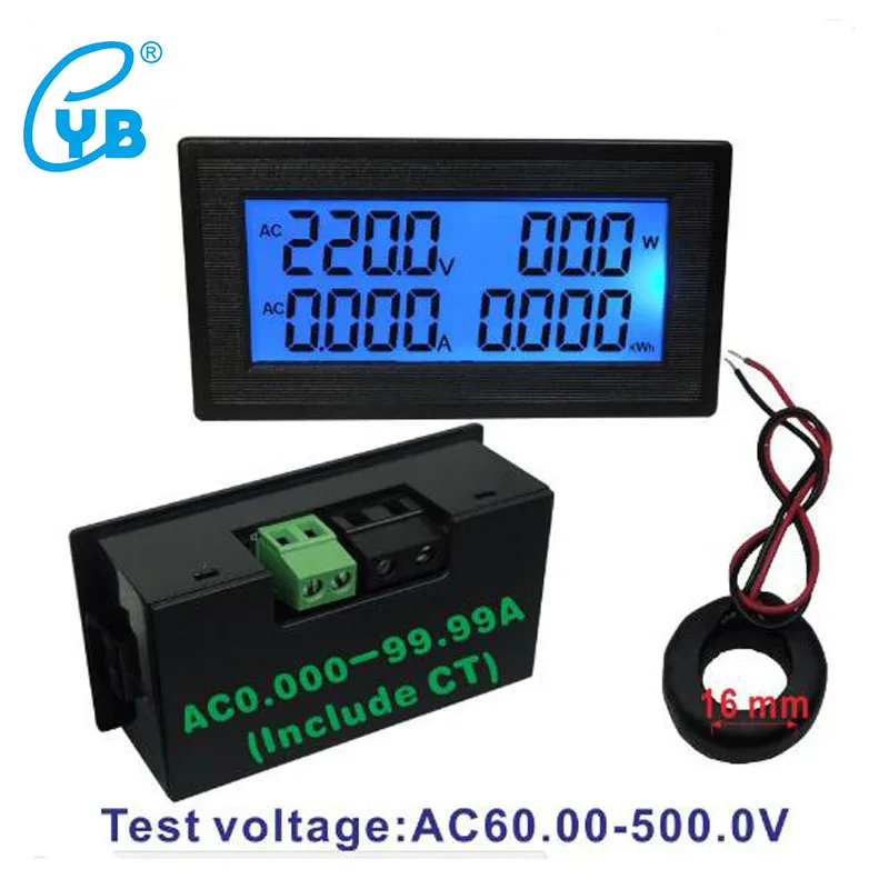YB5140DM ЖК дисплей цифровой вольтметр Амперметр AC60 500V 20A 100A 200A измеритель напряжения