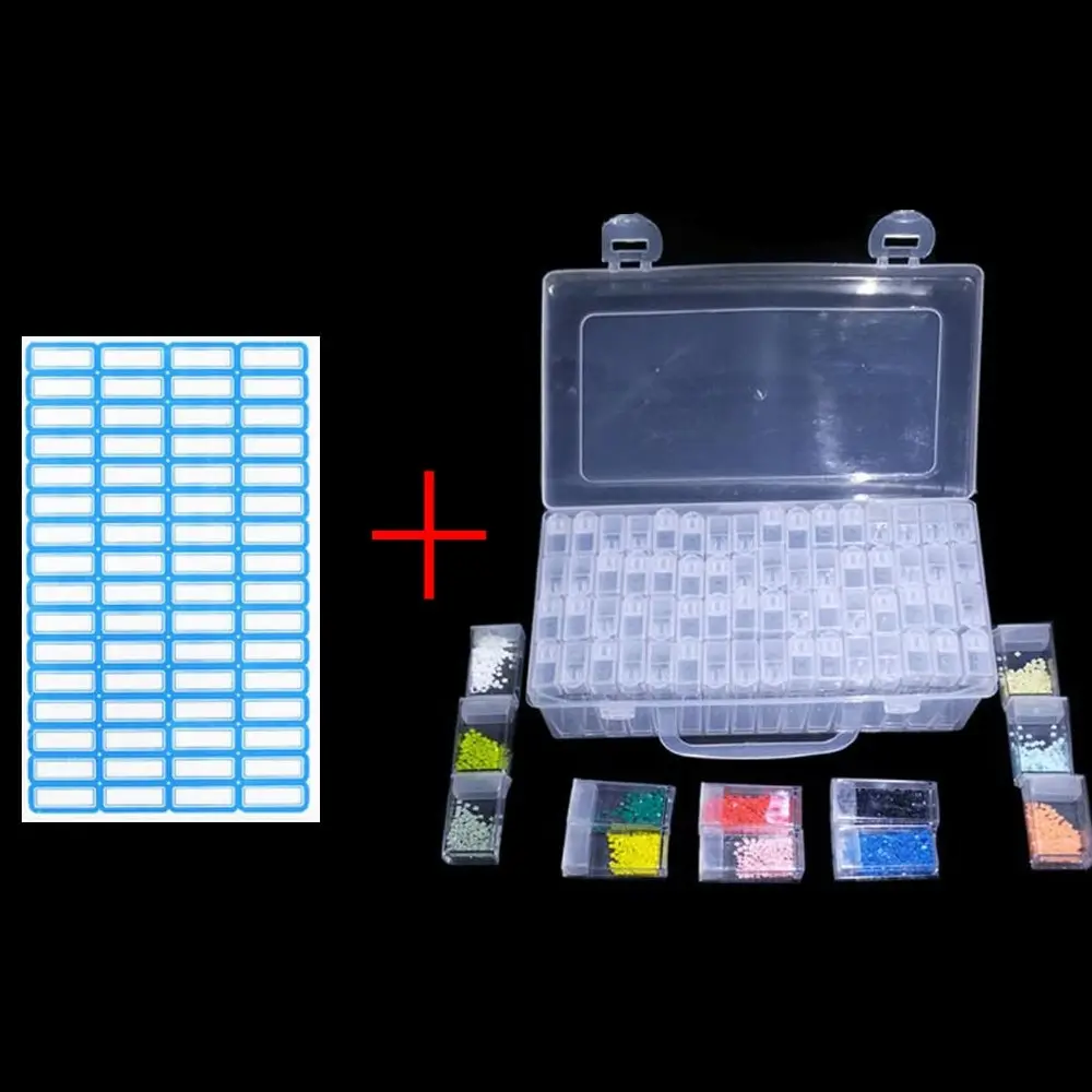 

64pieces 5D Diamond Painting Cross Stitch Accessories Box Container Daimond Storage Full Square 5D Embroidery Mosaic
