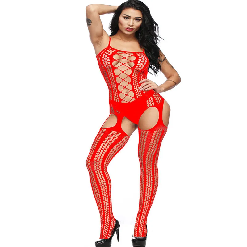 ny365 red Сексуальное женское белье, боди, Сексуальное эротическое белье, открытая промежность, эластичная сетка, чулки, сексуальное нижнее белье, костюмы - Цвет: ny365 red