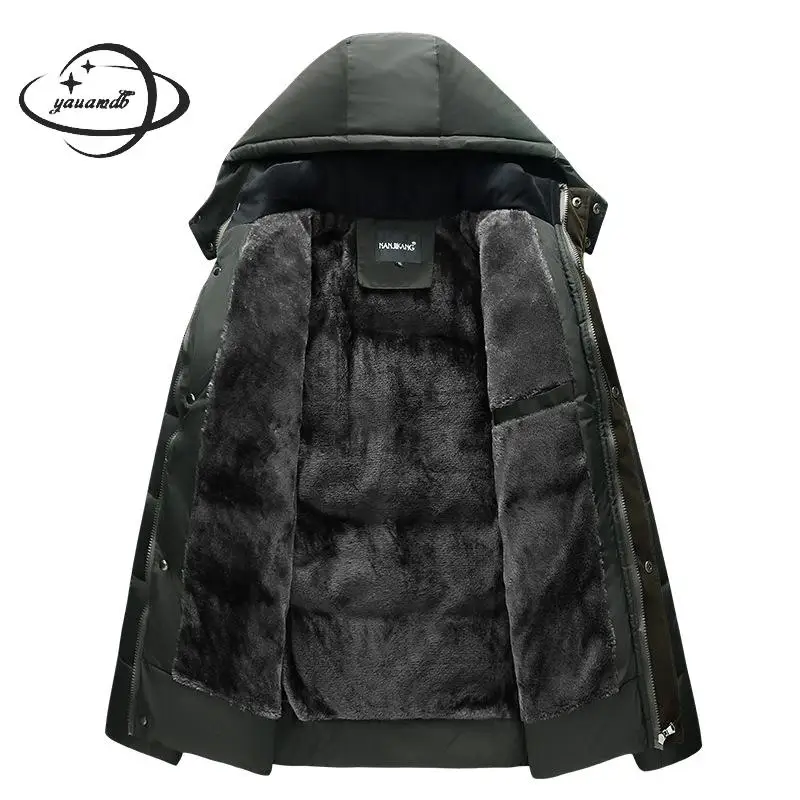 YAUAMDB мужские парки зимняя куртка XL 4XL Мужское пальто одежда с капюшоном