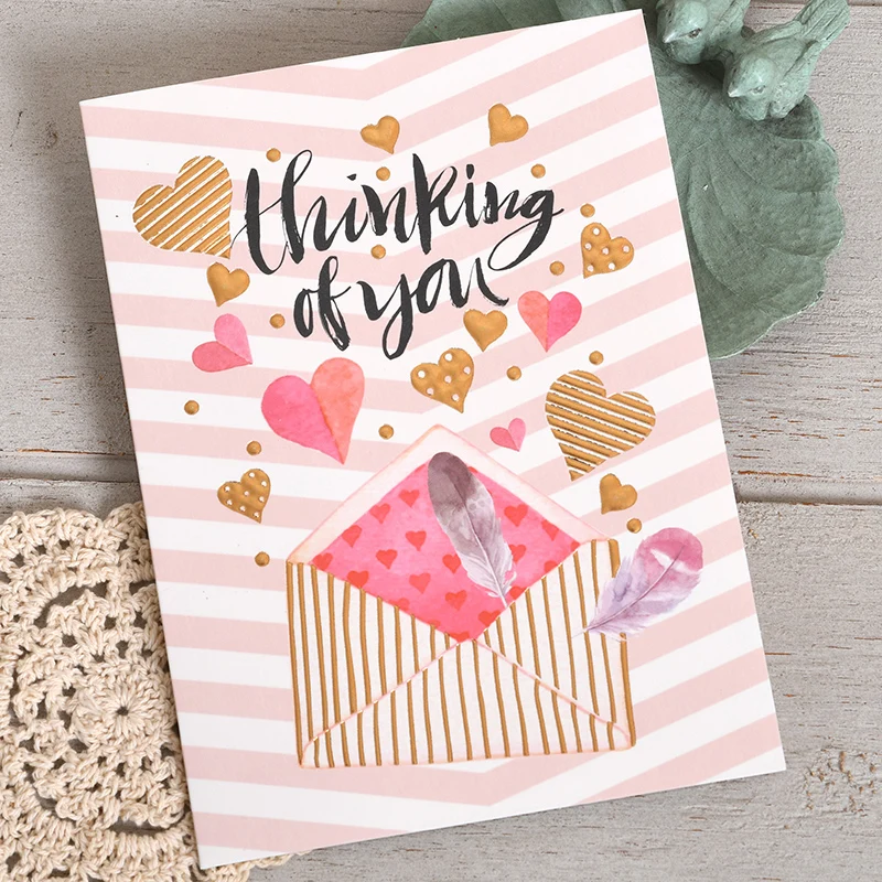 Золотые тисненые открытки поздравительные ручной работы на день рождения