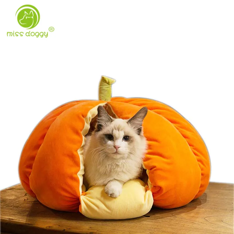 Милая кровать для кошек в форме фруктов мягкая флисовая пещера котят питомники