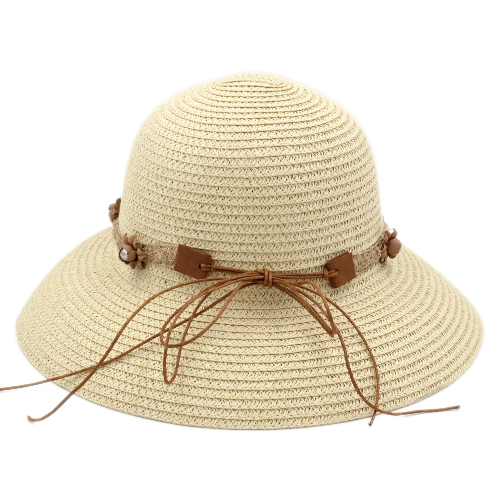 Mistdawn Floppy Brim женская соломенная шляпа летняя пляжная уличная шляпа от солнца котелок w/Цветочная кружевная лента Hatband размер 56-58 см