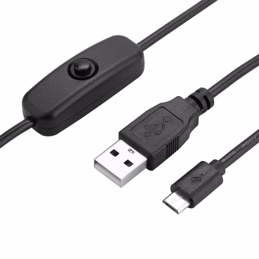 Кабель Micro USB для Raspberry Pi с переключатель вкл./выкл. питания в постоянный ток 3/2/B +/Zero