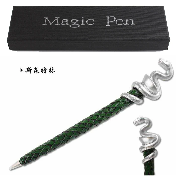 Slytherin Действие hp Harri волшебные ручки модель игрушки Малфой Лорд Волдеморт хогварт Гриффиндор слизеринс дома эмблема ручка Косплей вечерние hp игрушки - Цвет: Slytherin