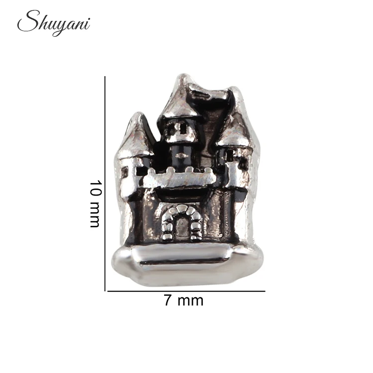 F467сплав Европейский замок дом плавающий медальон подвески для фотографий 10*10 мм |
