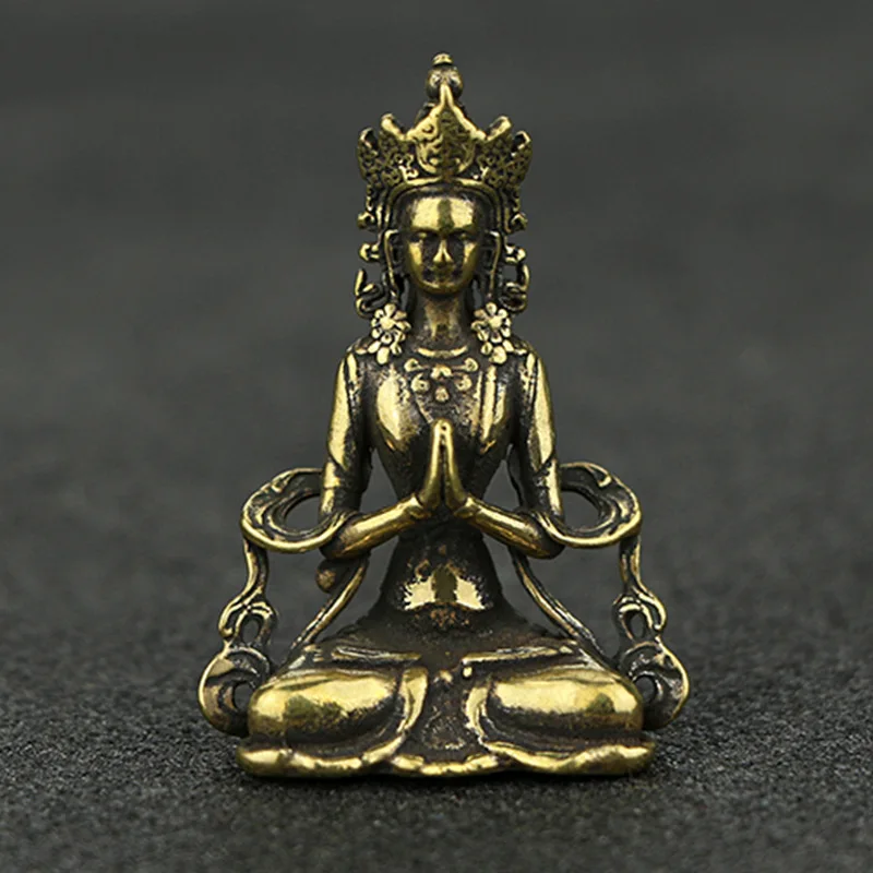 

BUF Copper Buddha Statue Decoration Metal God Figurines Home Decor Gift Handmade Buddhism Sculpture Ornaments