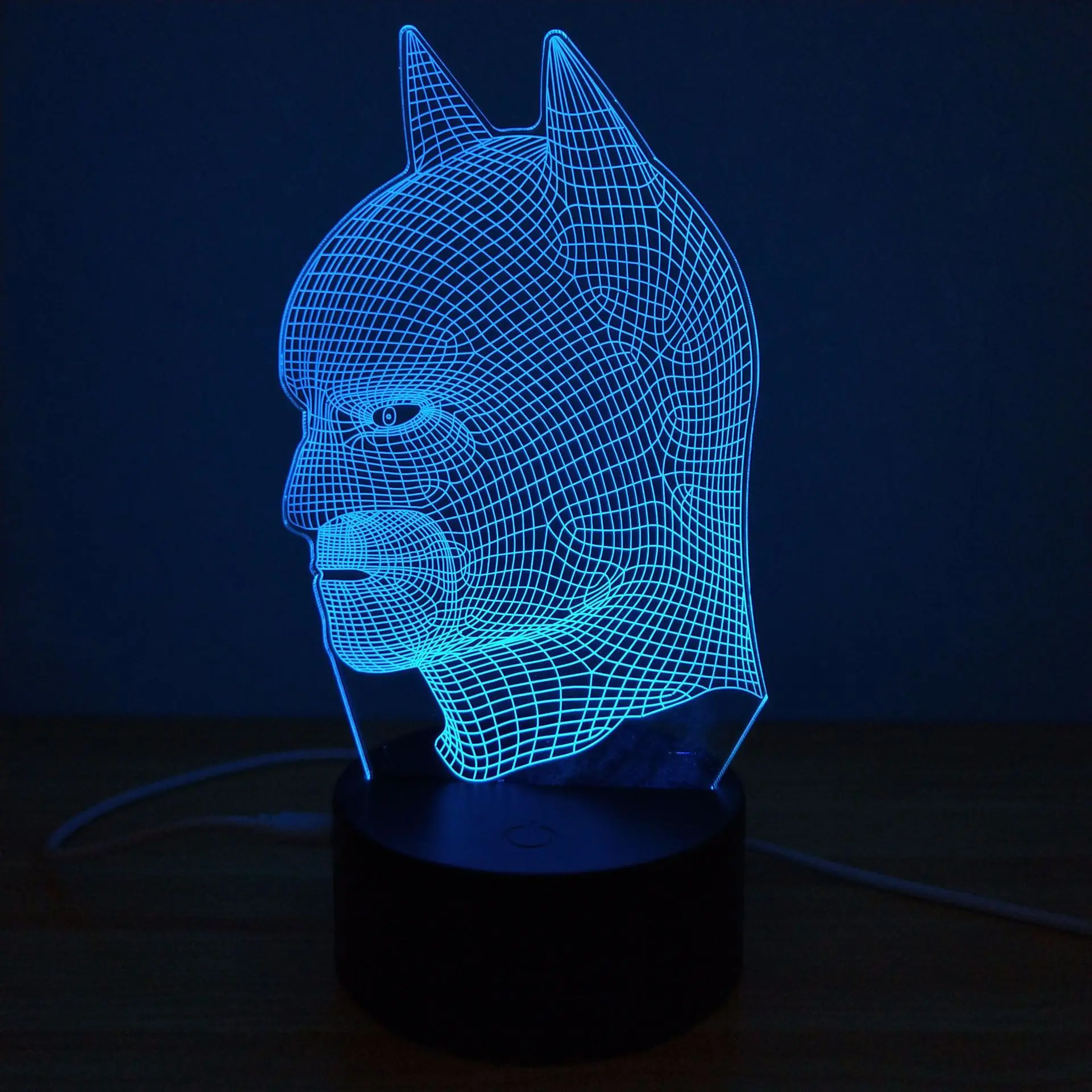 7 цветов 3d Визуальный дистанционный сенсорный Бэтмен цветной ночник детский