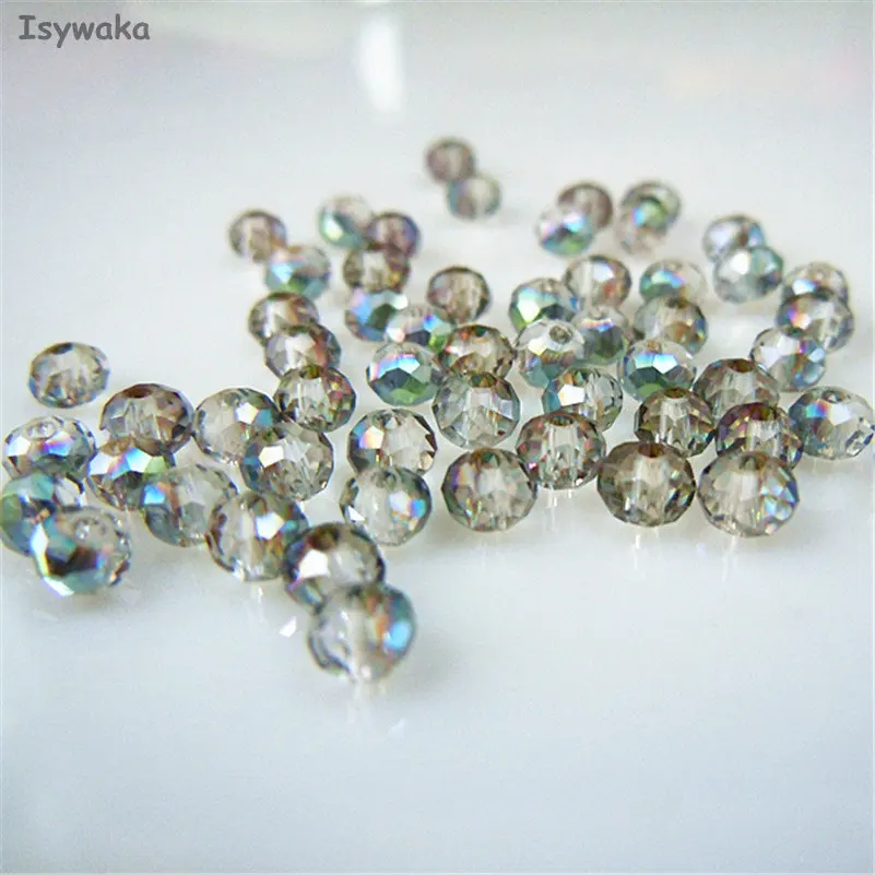 Hot Light Green Isywaka серебристо-белый цвет 3*4 мм 145 шт Австрийские граненые Хрустальные стеклянные бусины Круглые бусины для изготовления ювелирных изделий - Цвет: Hot Light Green
