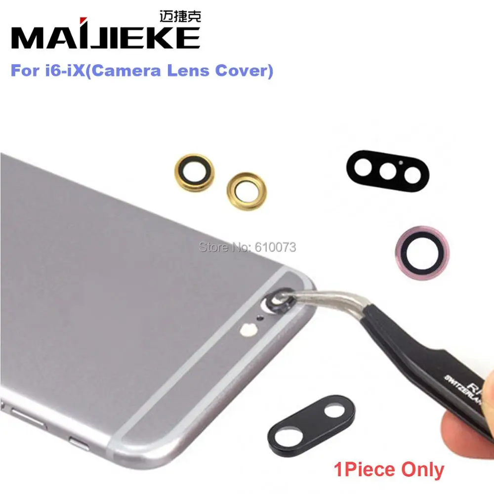

1XMAIJIEKE New Replacement Glass Camera Lens Cover for iPhone 8 8X X 7 6s 6 plus + Replace Rear Back Camera Lens Cover Glass Len