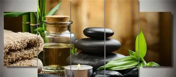 5 шт. украшение на стену живопись маслом спа камень бамбуковые канделябры для