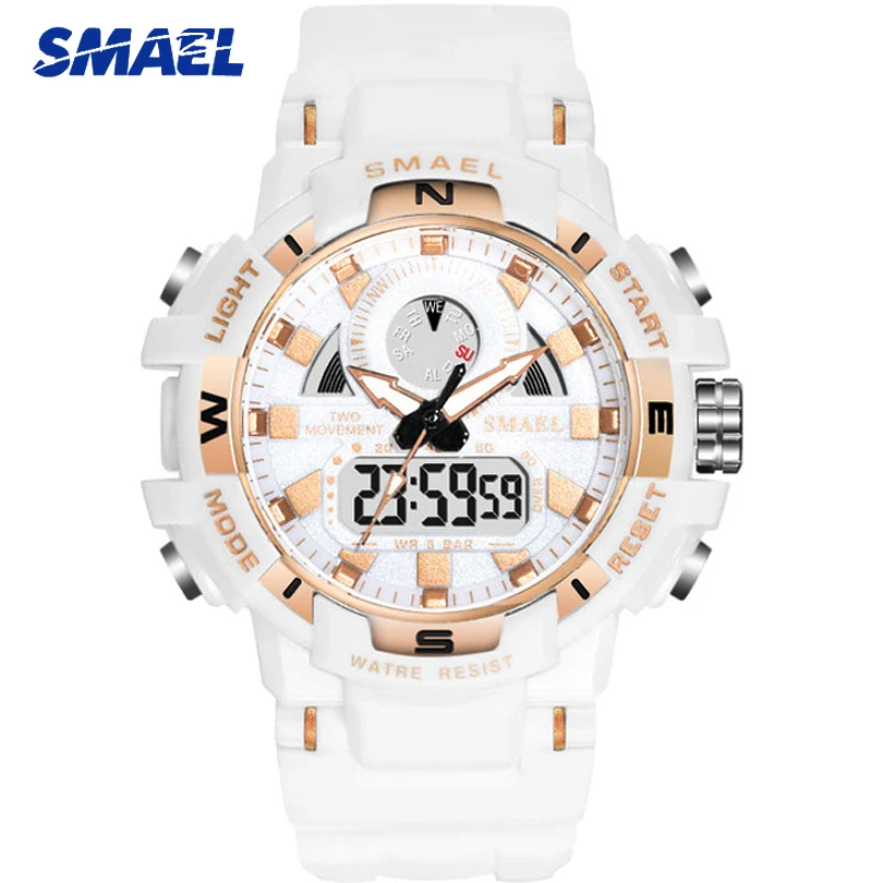 

SMAEL Women Watches Fashion Sport Watch LED Quartz Casual Brand Luxury Woman Clock Dual Display Wristwatch Relogio Masculino