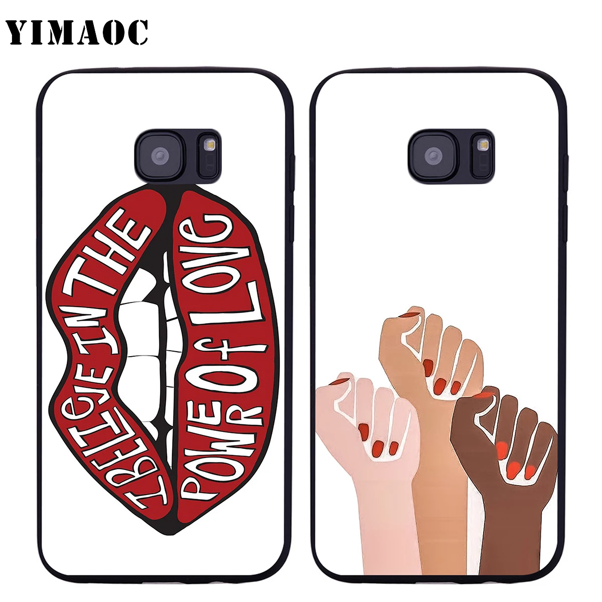 Мягкий силиконовый чехол YIMAOC Girl Power для Samsung Galaxy S6 S7 Edge S8 S9 Plus A3 A5 A6 Note 8 9|Бамперы| |