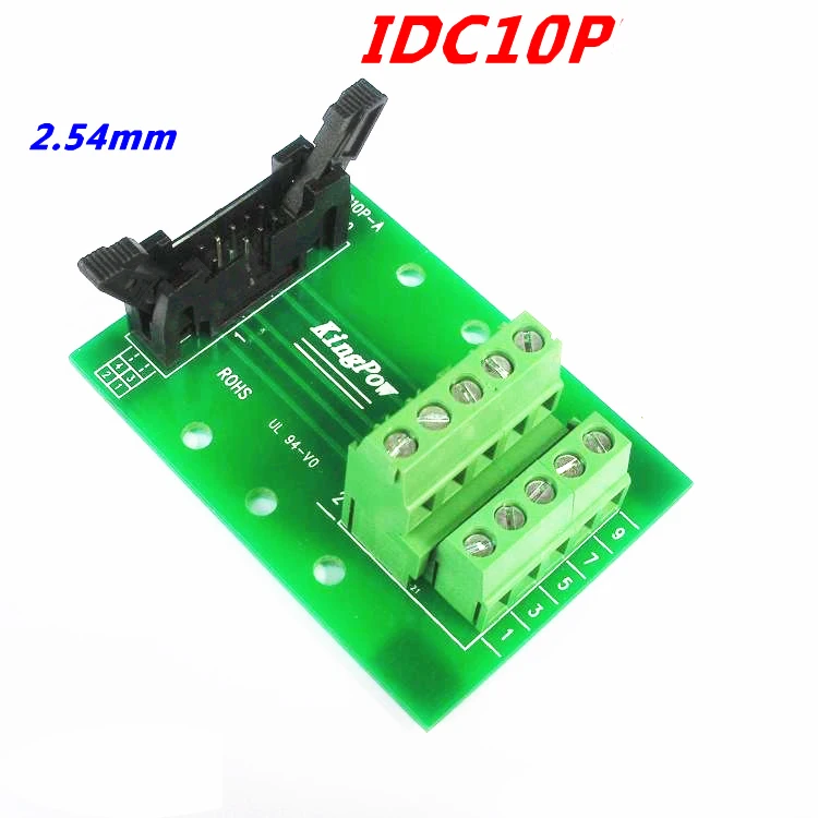 Папа-разъем IDC10P на Клеммную колодку 10P адаптер для коммутационной платы релейная
