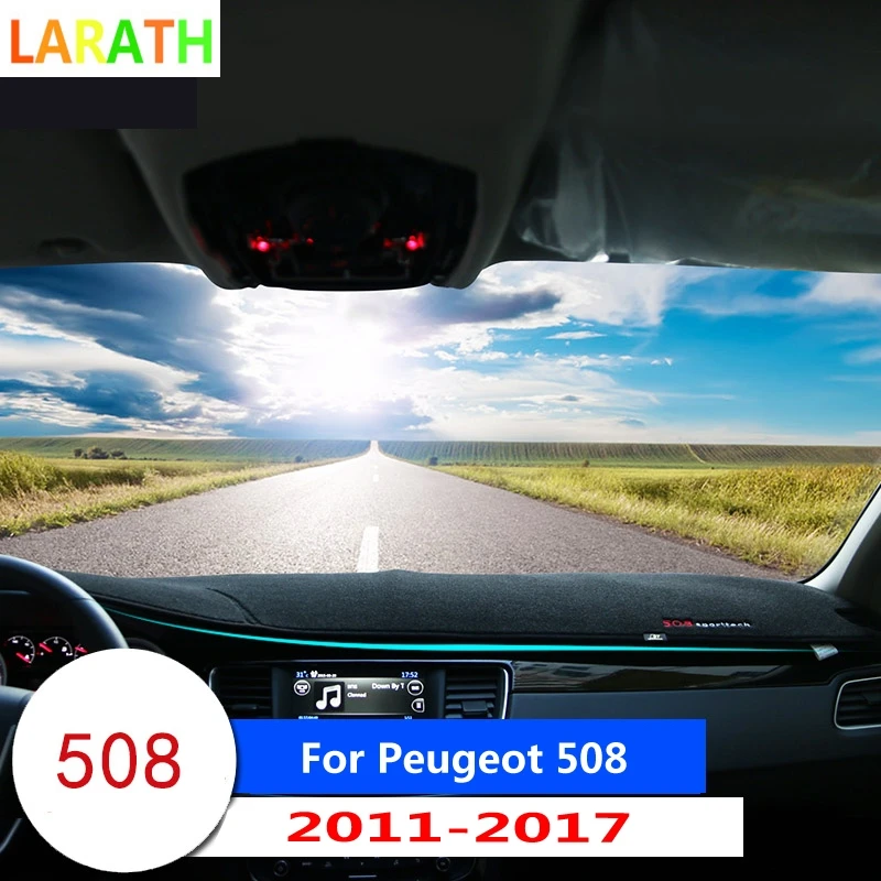 Для peugeot 508 2011-, чехлы на приборную панель автомобиля, коврик для всех лет с левым приводом, коврик для приборной панели, автомобильные аксессуары