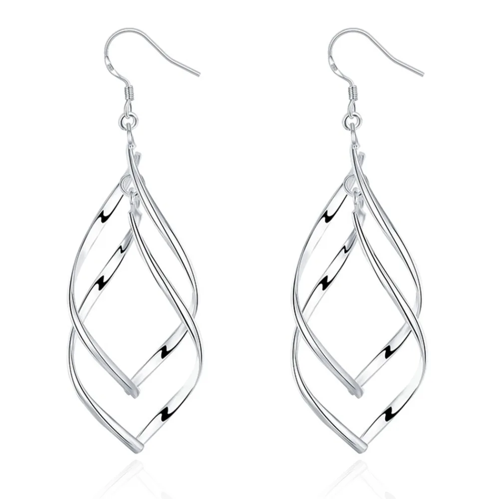 FANALA Earrings Women Hollow Leaf Dangle Drop Silver Plated Hook Earring for Party Jewelry pendientes oorbellen | Украшения и