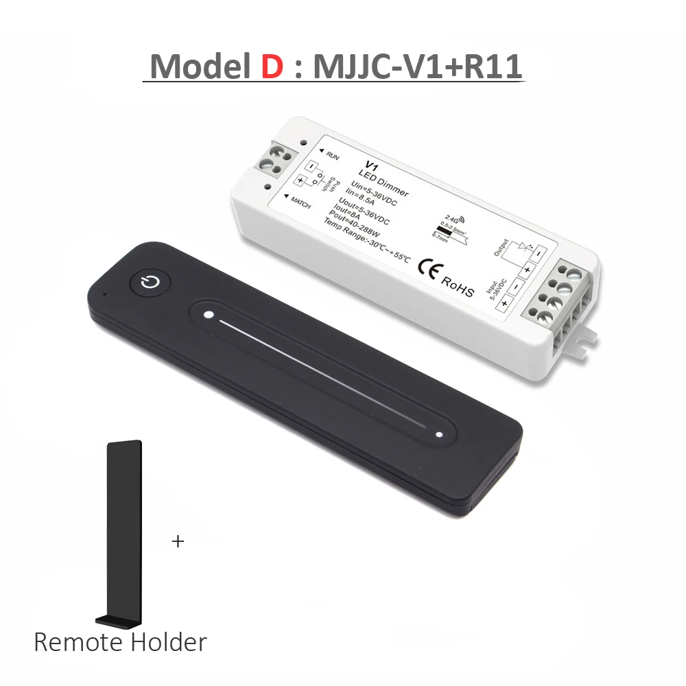 Model D 12 В светодиодный диммер 24 В ШИМ Беспроводной RF Диммер 36 в 5 В Светодиодная лента диммер 12 вольт 2,4 г пульт дистанционного управления для одноцветного освещения - Цвет: Model D