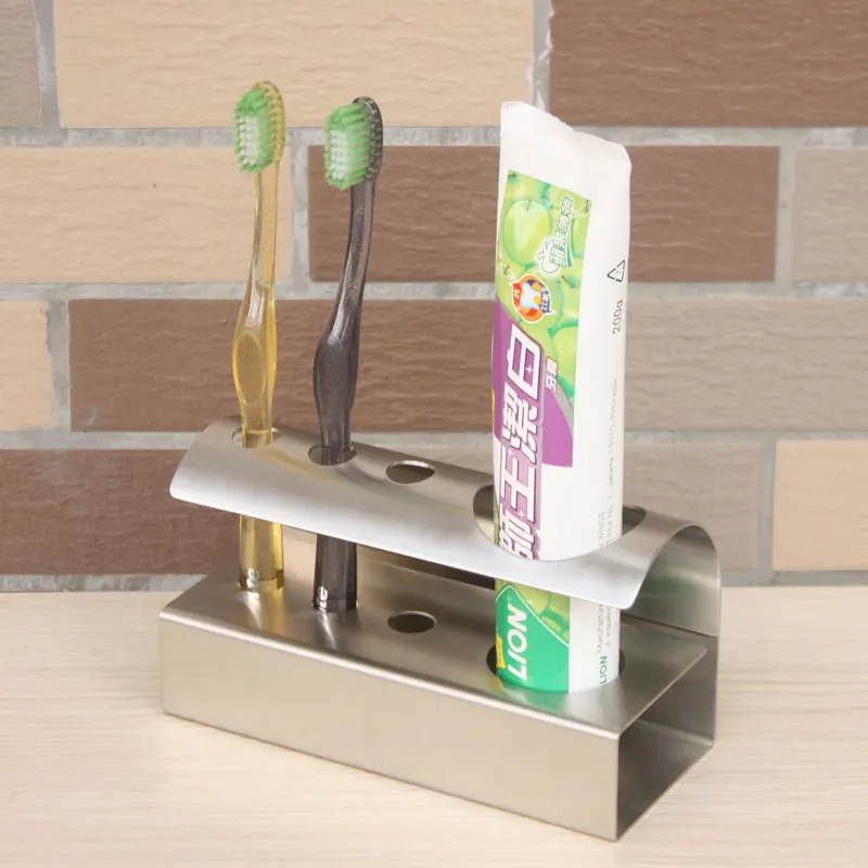 Держатель для зубной щетки из нержавеющей стали 4 позиции органайзер пасты