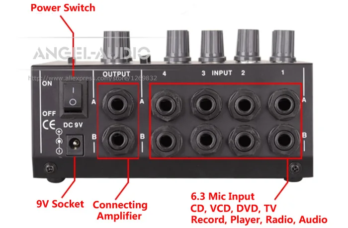 Высококачественный Профессиональный переключаемый стерео 4 канальный моно 8