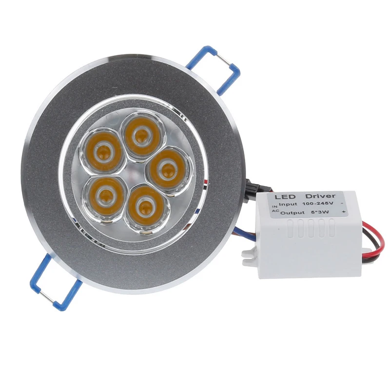 15 Вт 5x3W светодиодный вниз светильник LED лампа Встраиваемые шкаф переменного тока